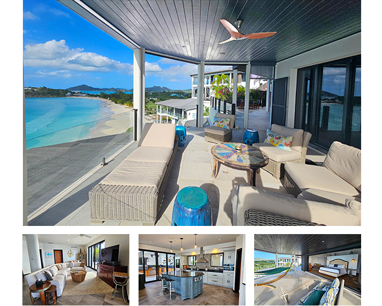 luxury beachfront rental property Antigua view of ocean